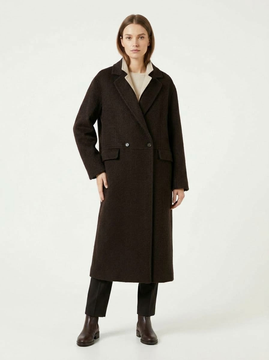 Cappotto Doppio Petto in Alpaca e Lana