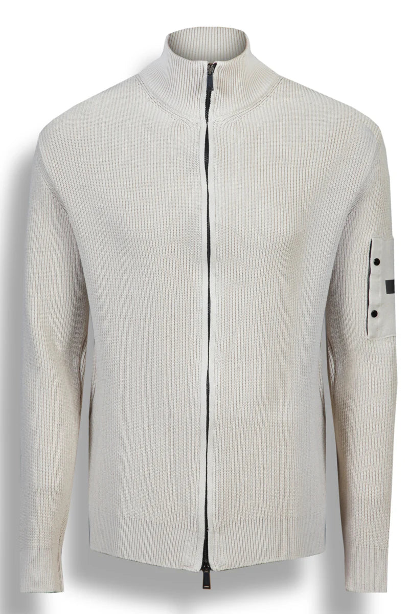 Maglia A Coste Con Zip