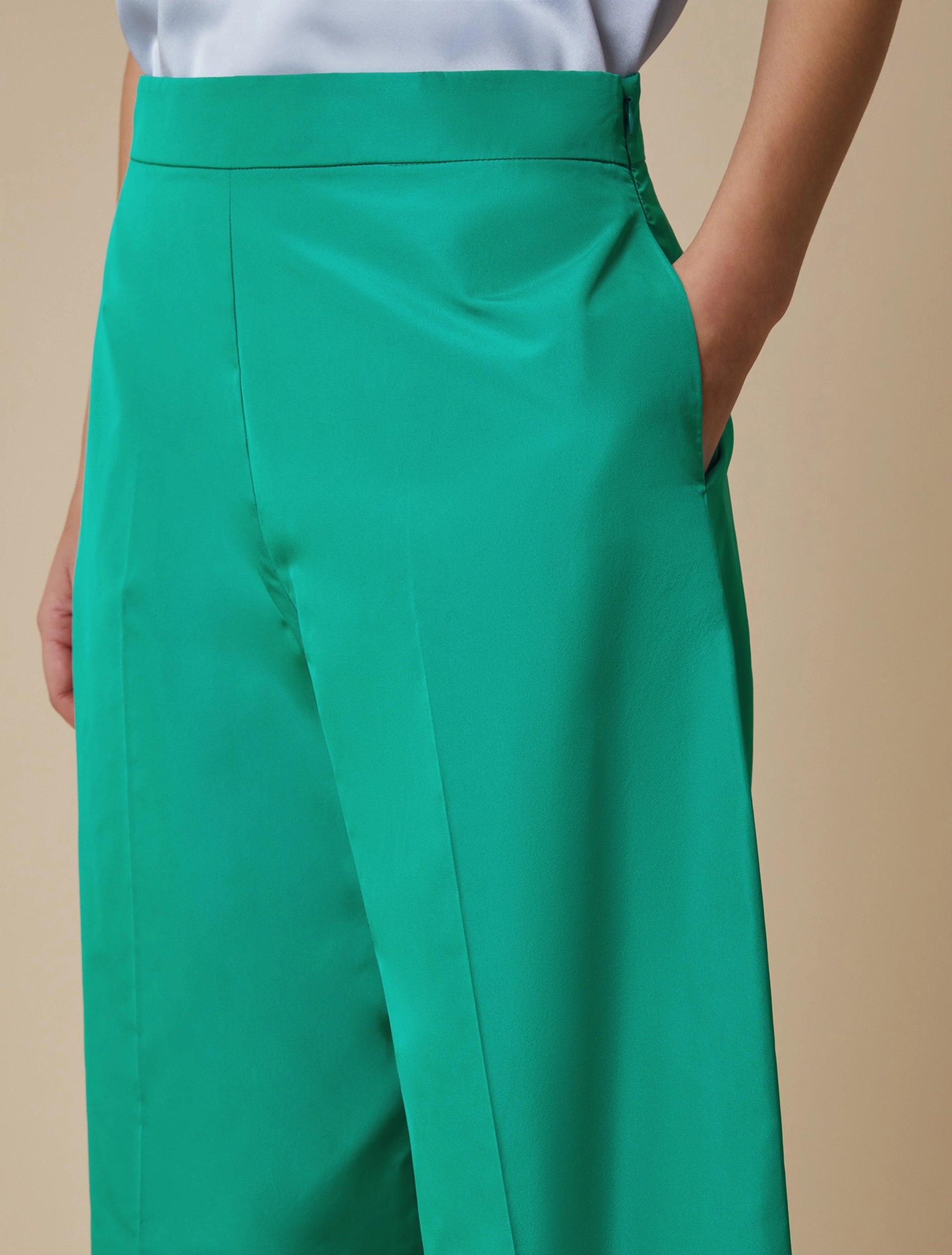 Pantaloni A Palazzo In Taffettà