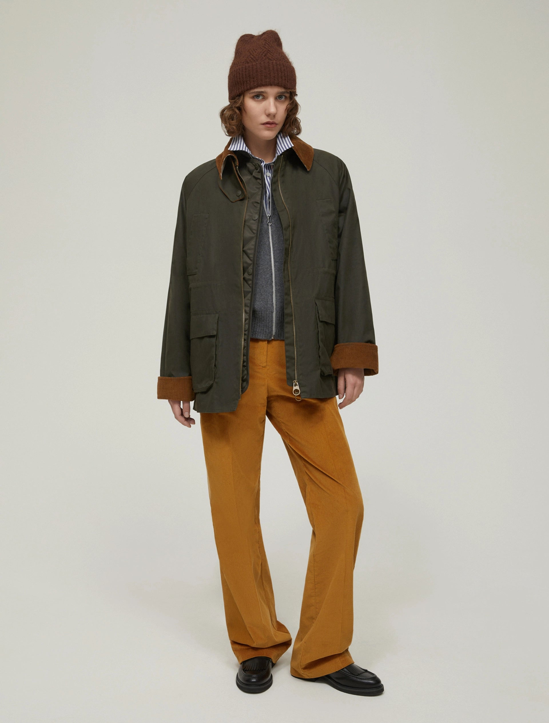 Cardigan zip in blend di lana