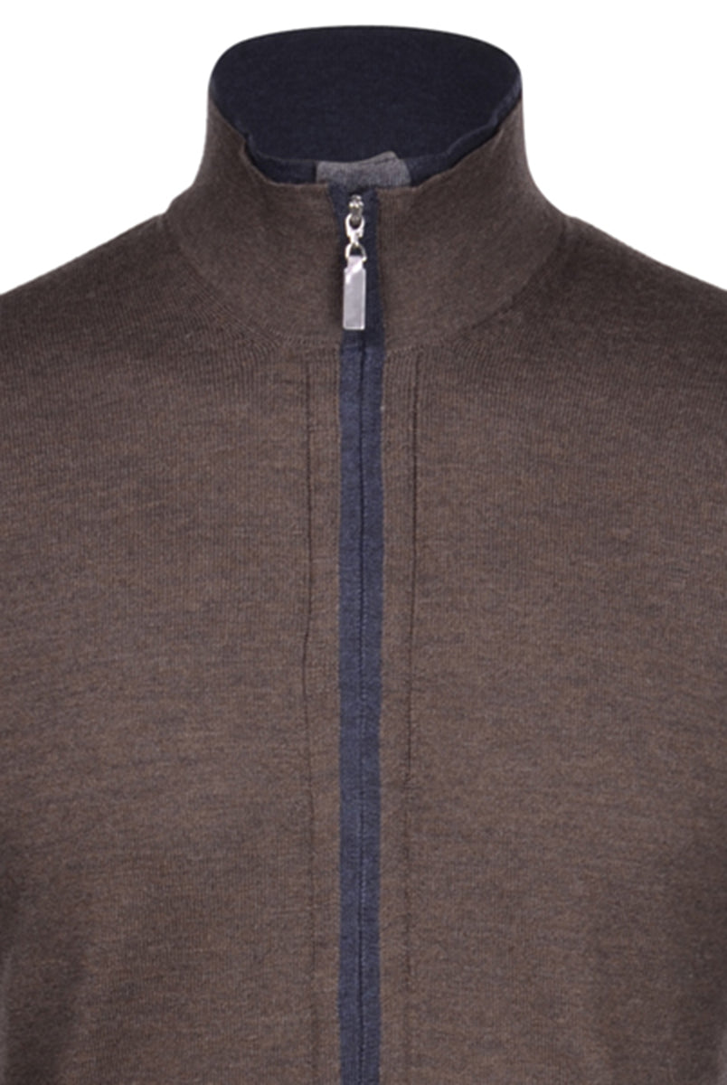 Maglia Con Zip E Bottoni A Contrasto