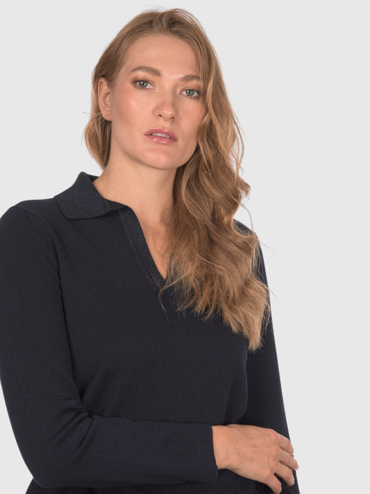 Polo collo a Coste Vanise' Lurex in Lana e Cashmere