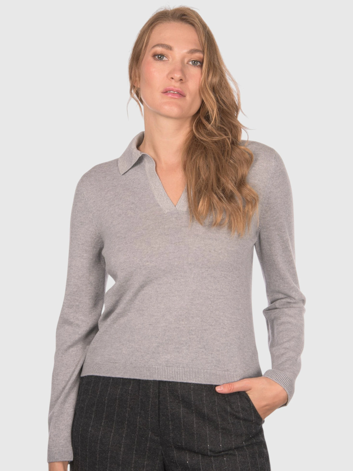 Polo collo a Coste Vanise' Lurex in Lana e Cashmere