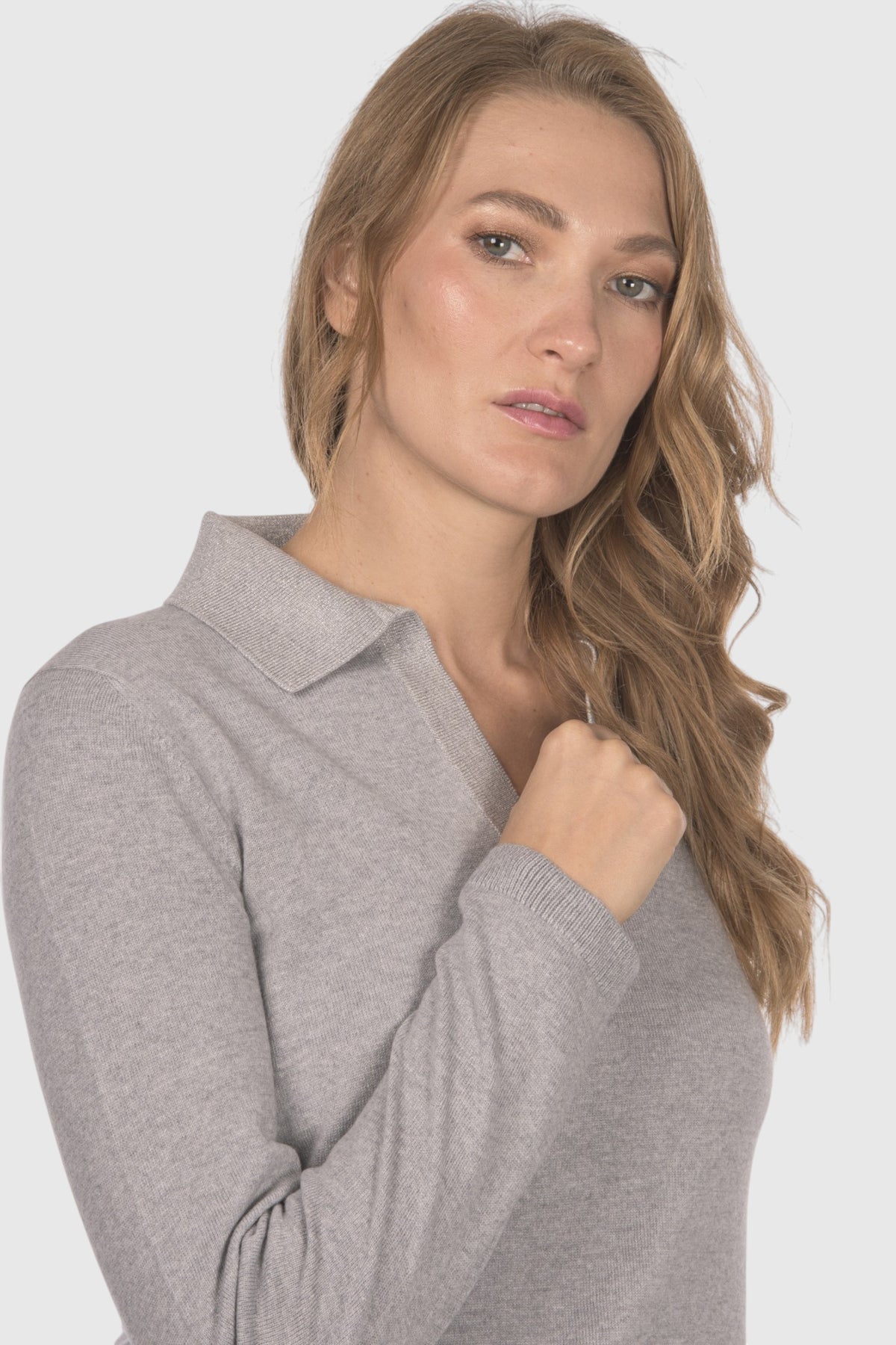 Polo collo a Coste Vanise' Lurex in Lana e Cashmere