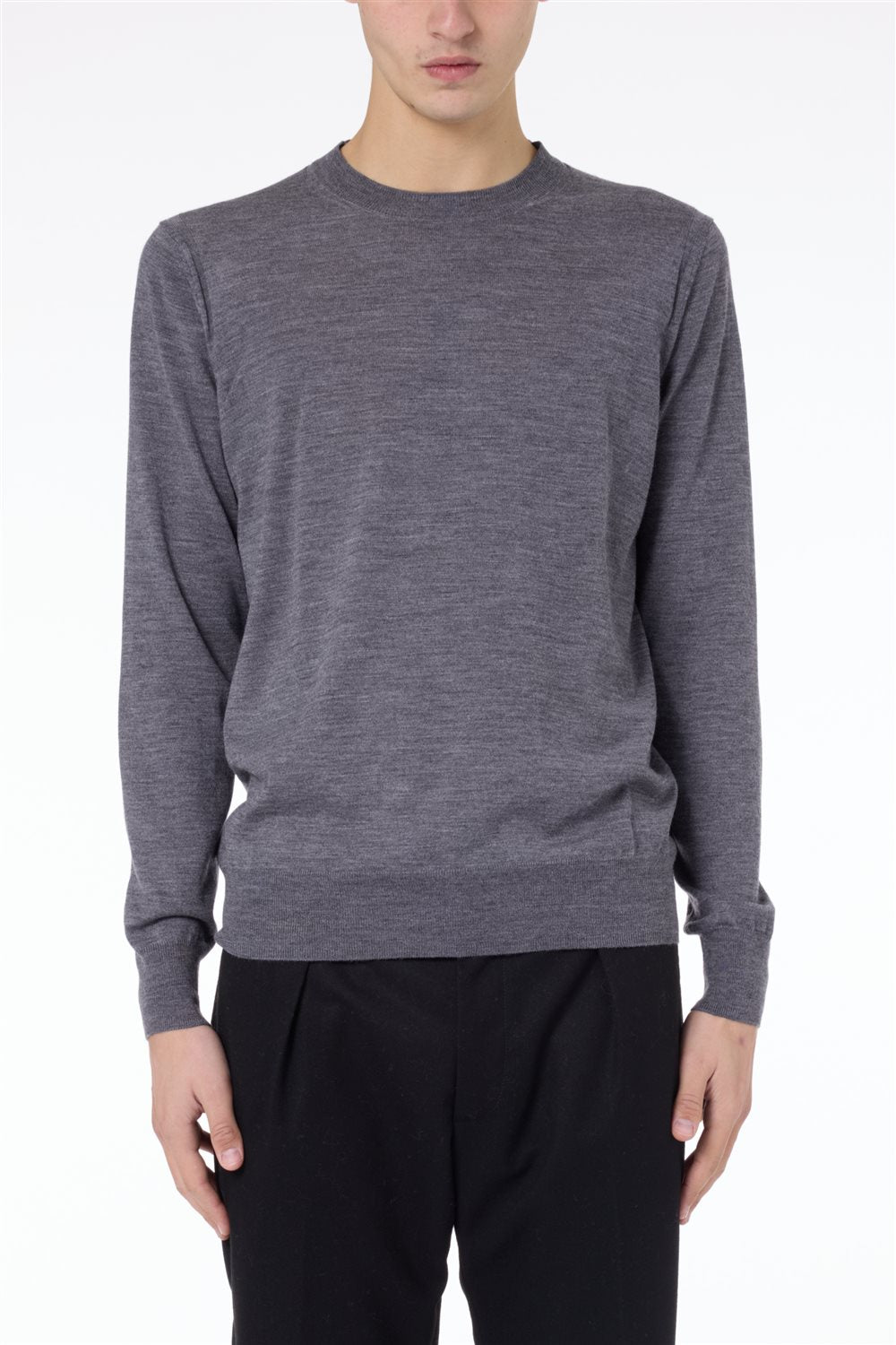 GIROCOLLO  MELANGE IN LANA MERINO EXTRAFINE