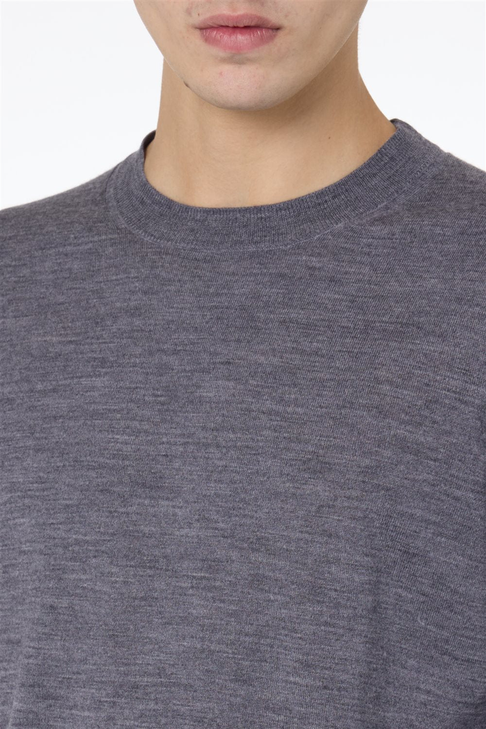 GIROCOLLO  MELANGE IN LANA MERINO EXTRAFINE