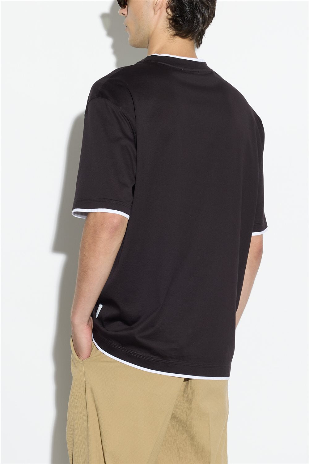 T-Shirt Con Profili a Contrasto