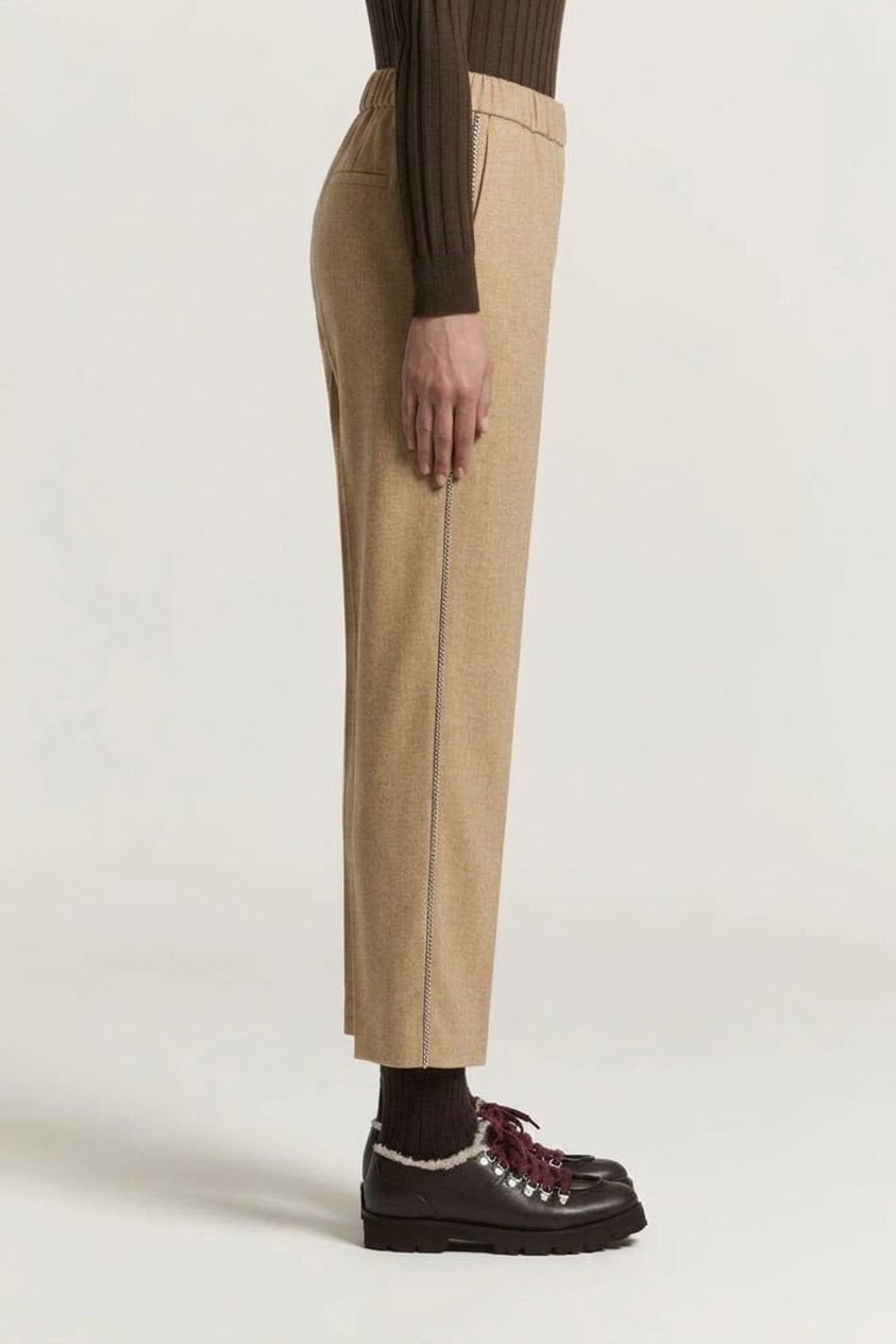 Pantalone a Sigaretta in Tela di Lana Tessuto Loro Piana