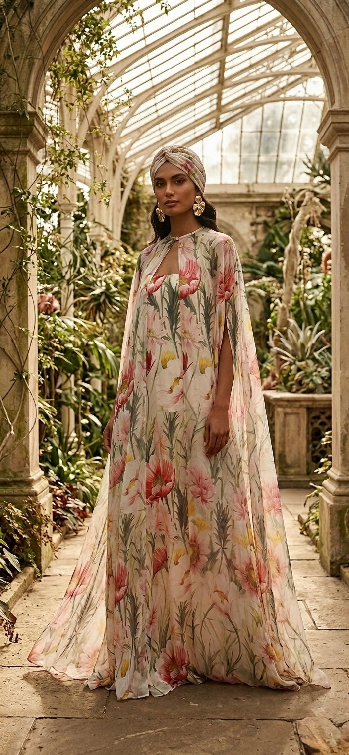 Abito In Chiffon Fantasia Giada Curti