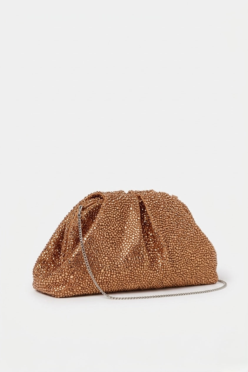 Borsa-Clutch Strass Con Tracolla Sganciabile