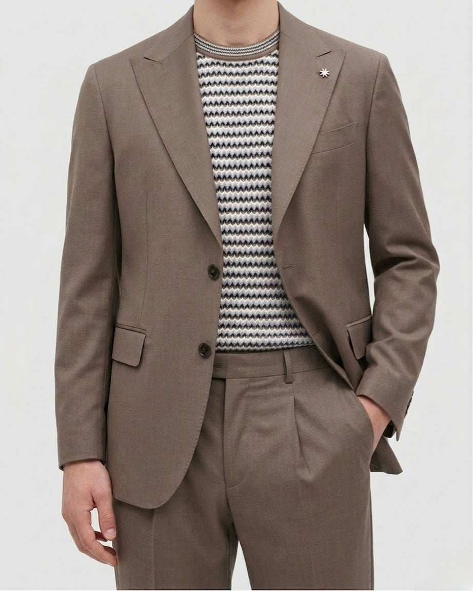 Abito Monopetto Rever A Lancia In Fresco Di Lana