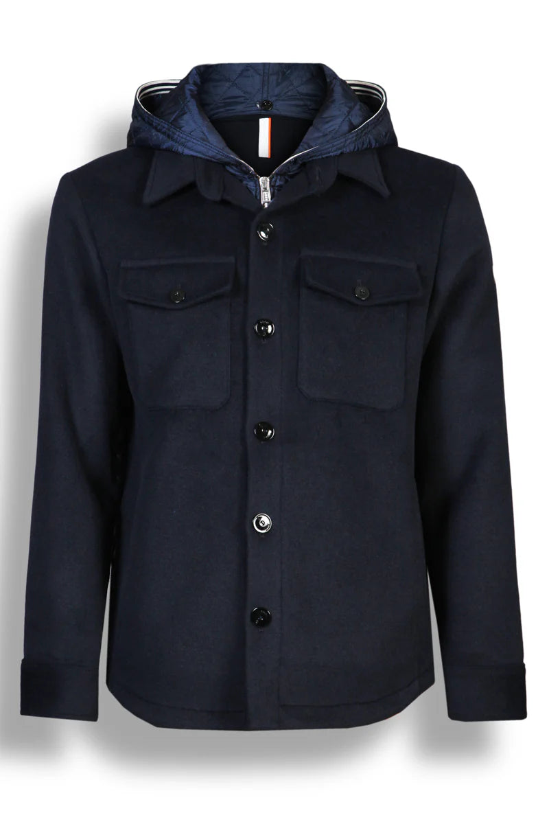 Over Shirt Cappotto Con Cappuccio