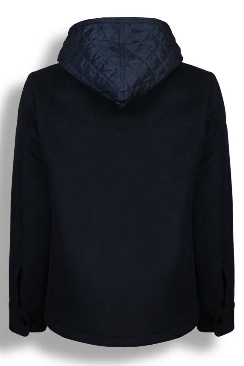 Over Shirt Cappotto Con Cappuccio