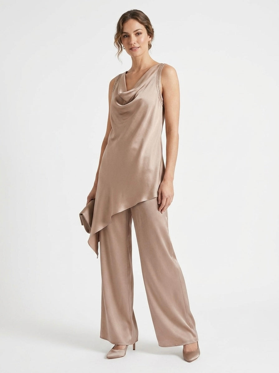 Pantalone Morbido In Satin Con Coulisse