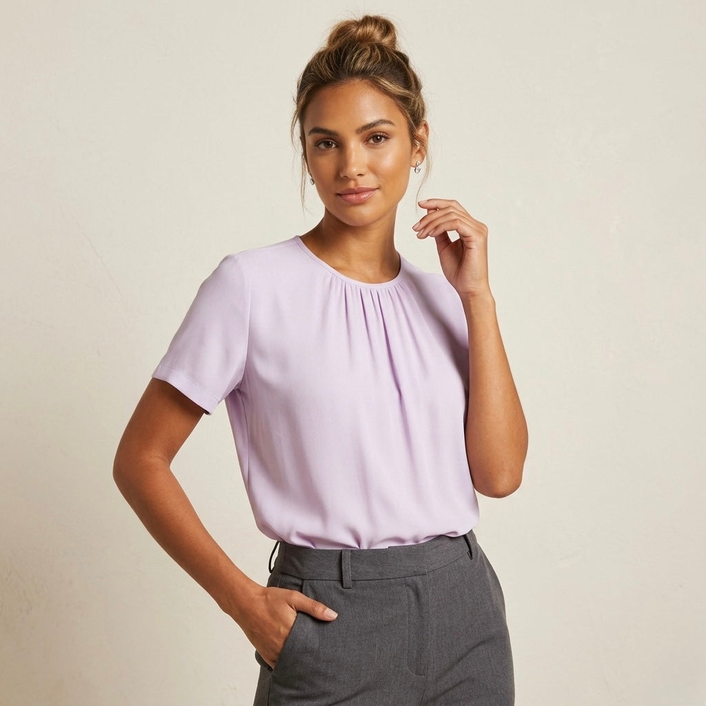 Blusa In Crêpe In Misto Seta