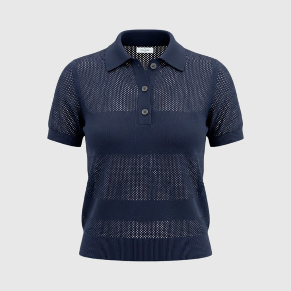Polo in maglia lavorazione traforata