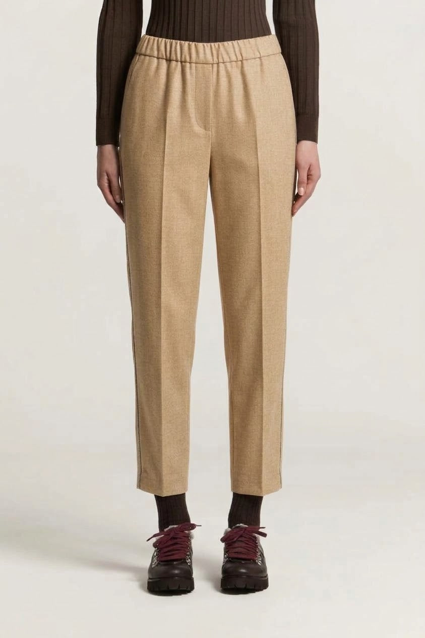 Pantalone a Sigaretta in Tela di Lana Tessuto Loro Piana