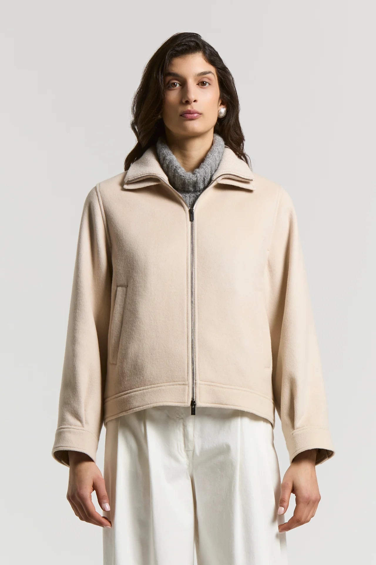 Giubbino In Panno Double Lana Cashmere