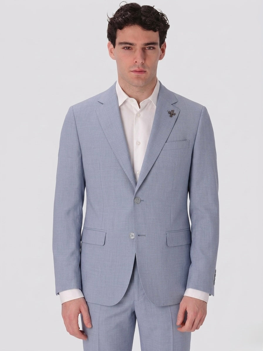 Abito Semi Sartoriale in Tessuto Super Comfort Effetto Fresco di Lana