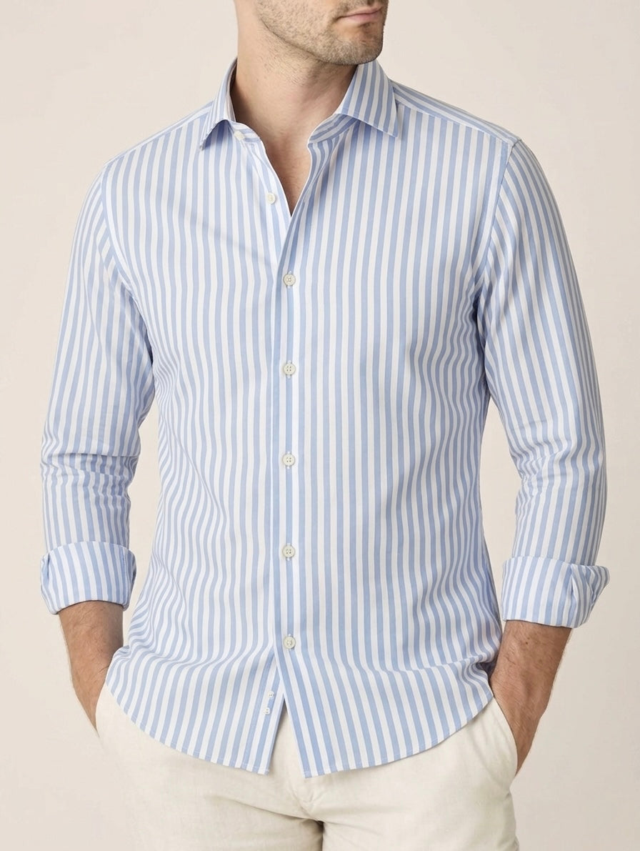 Camicia Righe Medie In Cotone