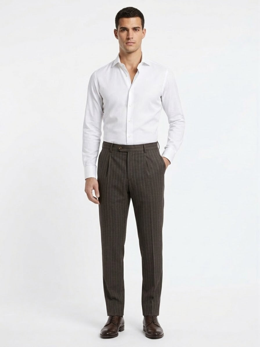 Abito Gessato in Jersey con Pantalone con Una Pinces
