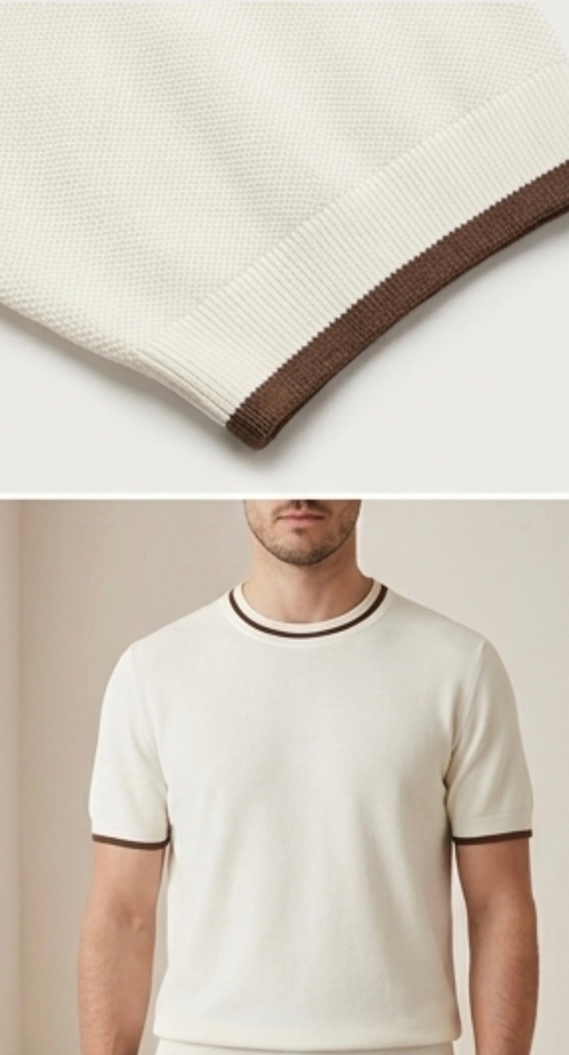 Maglia In Filo Con Trama Piquet