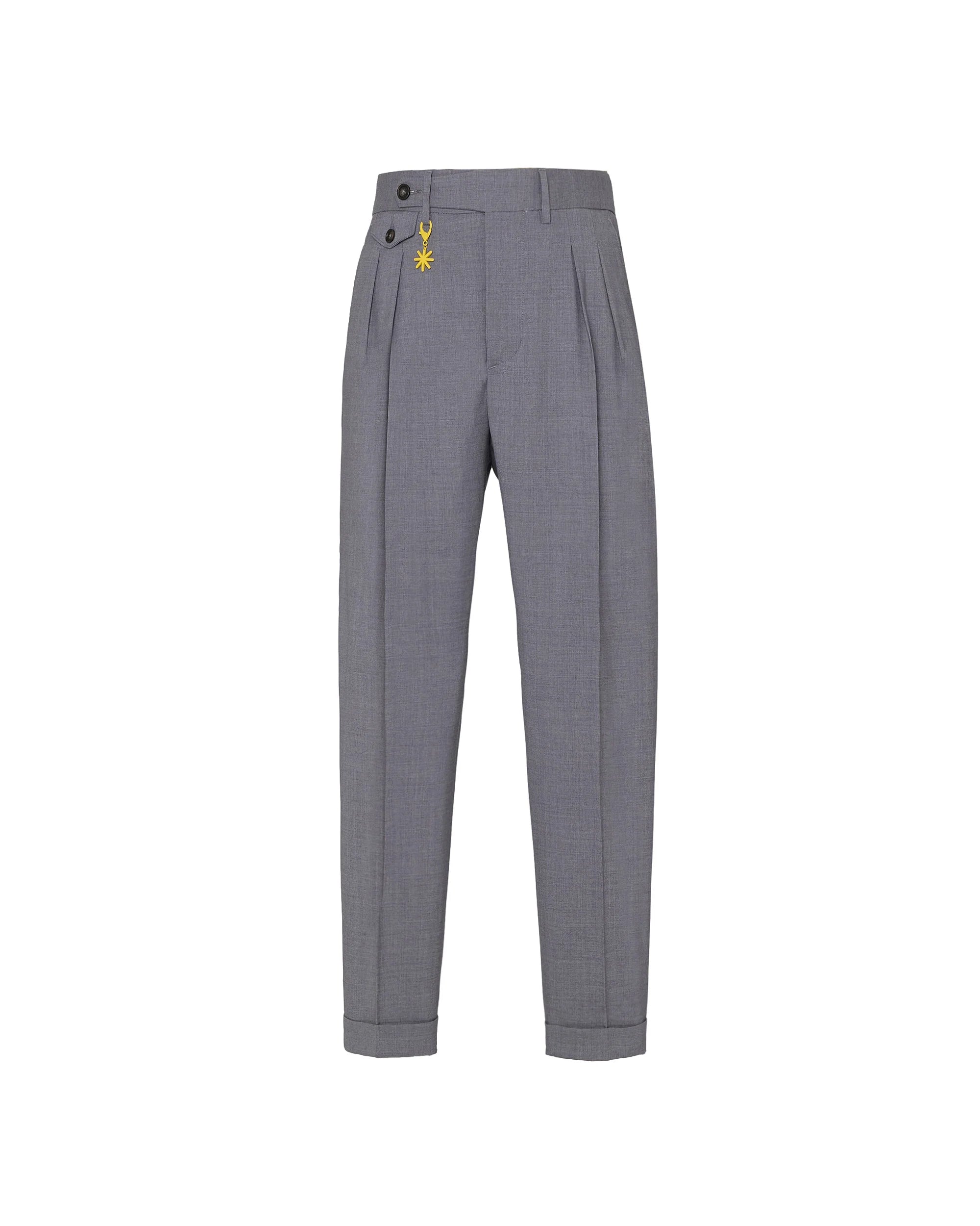 Pantalone Doppia Pinces Fresco di Lana Stretch