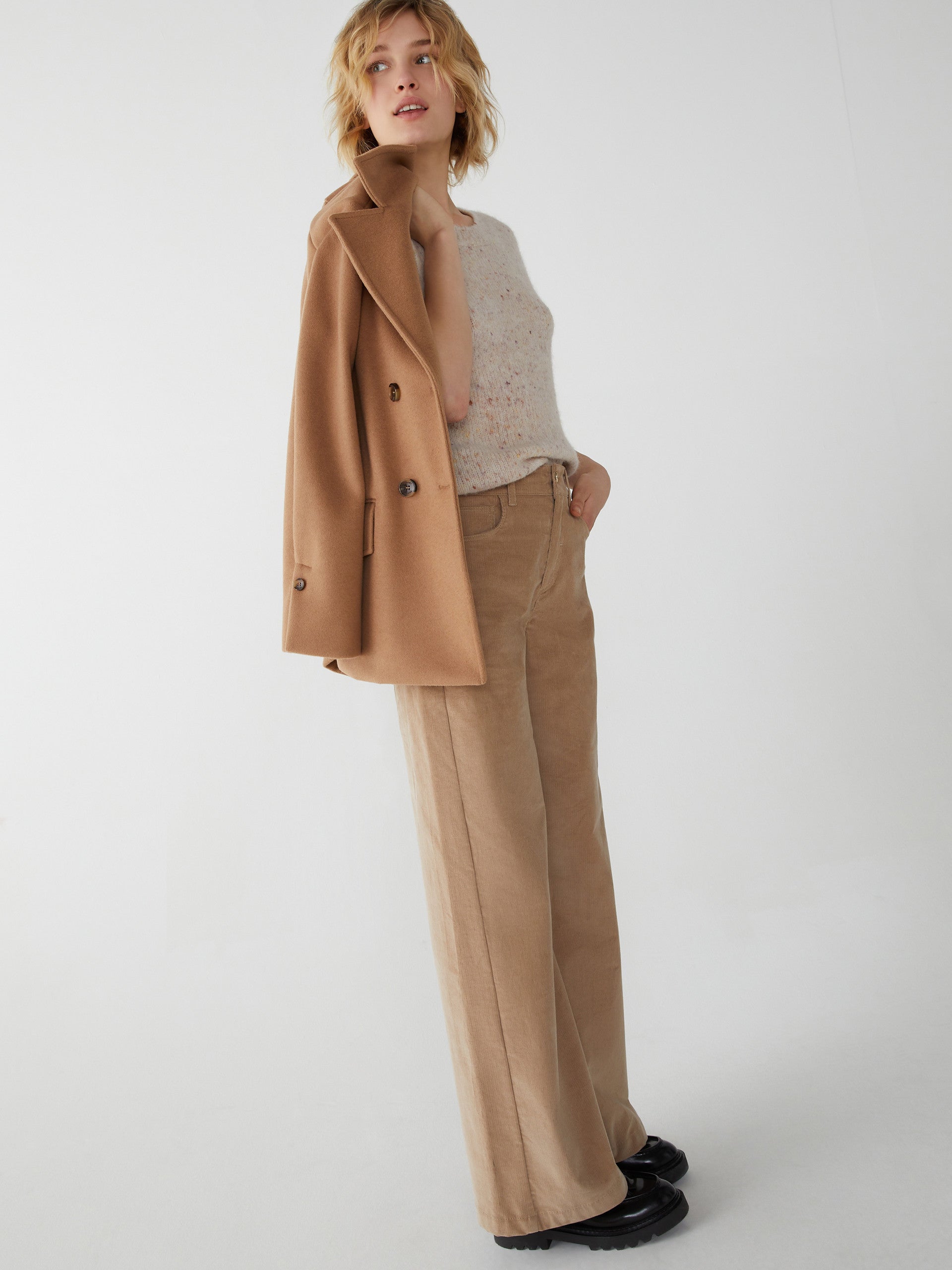 Pantaloni Wide Leg in Velluto