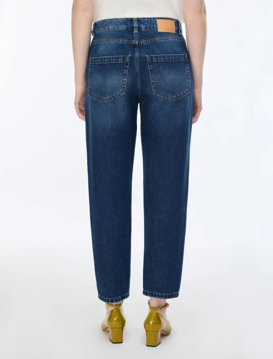Jeans in Denim di Cotone Carrot Slim