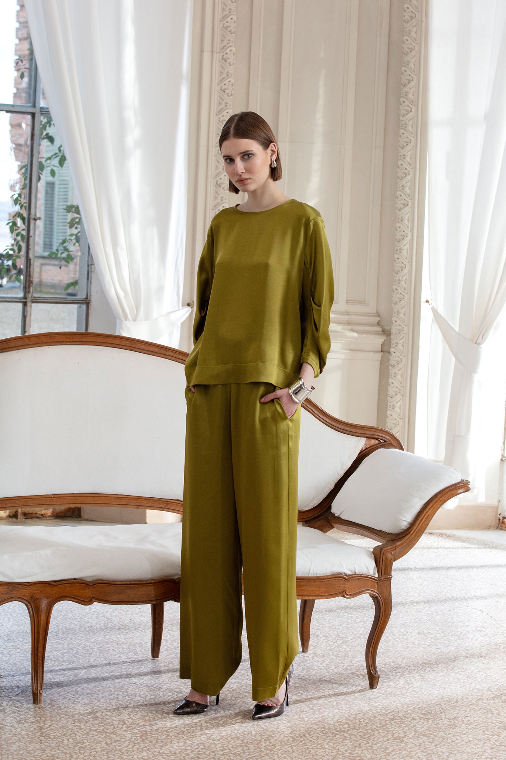 Pantalone Morbido In Satin