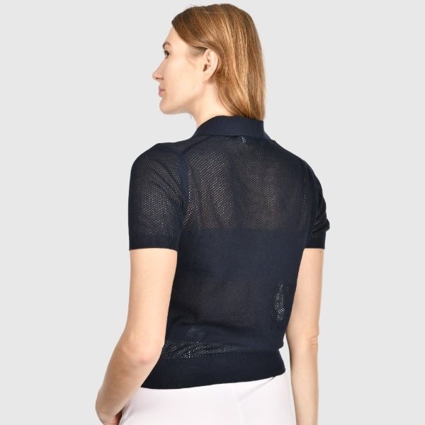 Polo in maglia lavorazione traforata