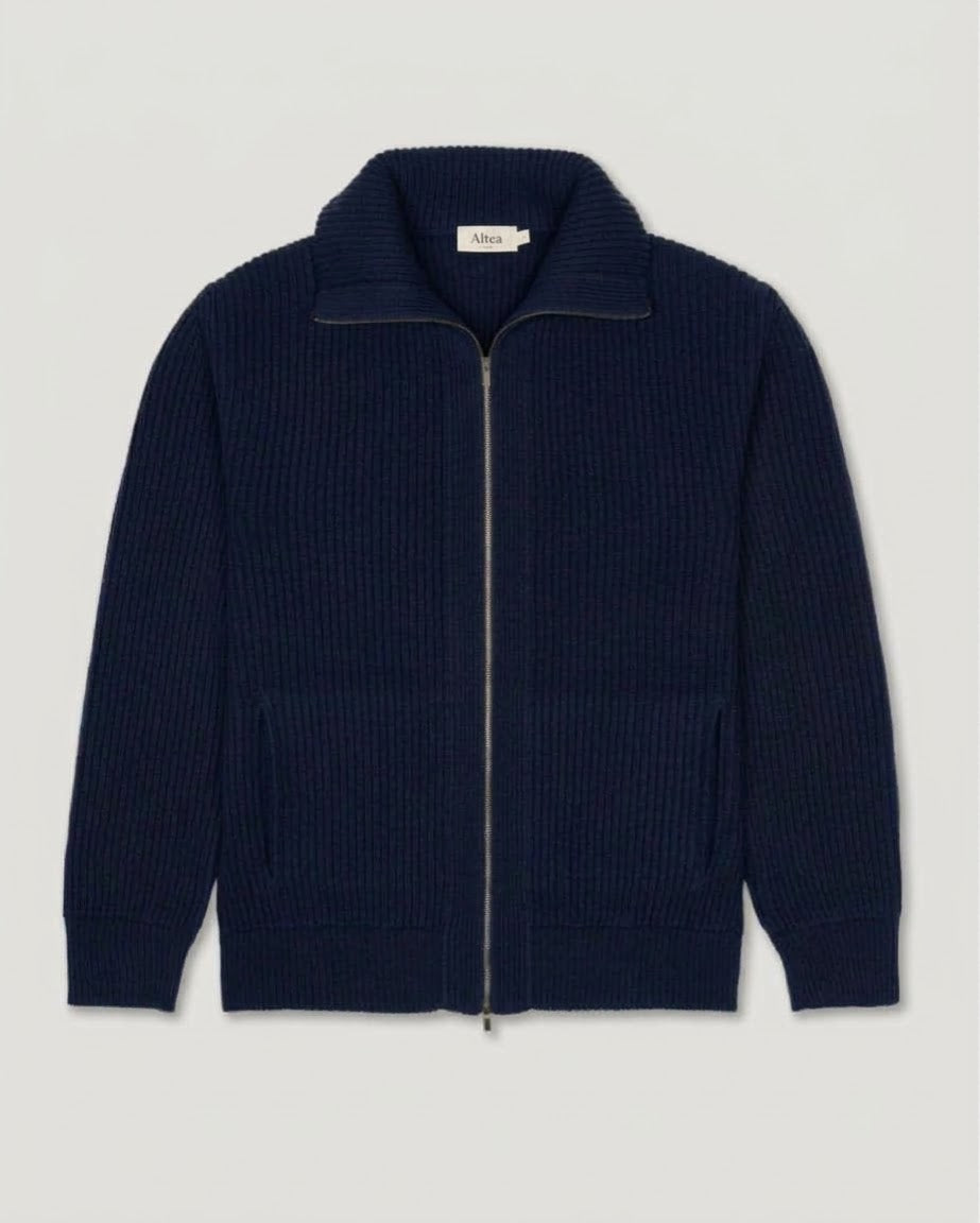 Giubbotto-Maglia a Coste con Zip