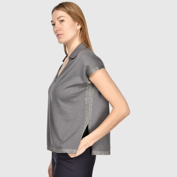 Polo in maglia con lurex