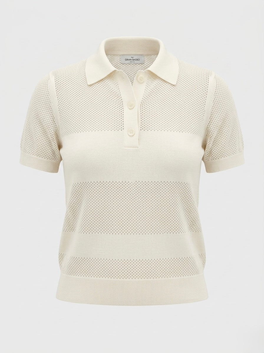 Polo in maglia lavorazione traforata