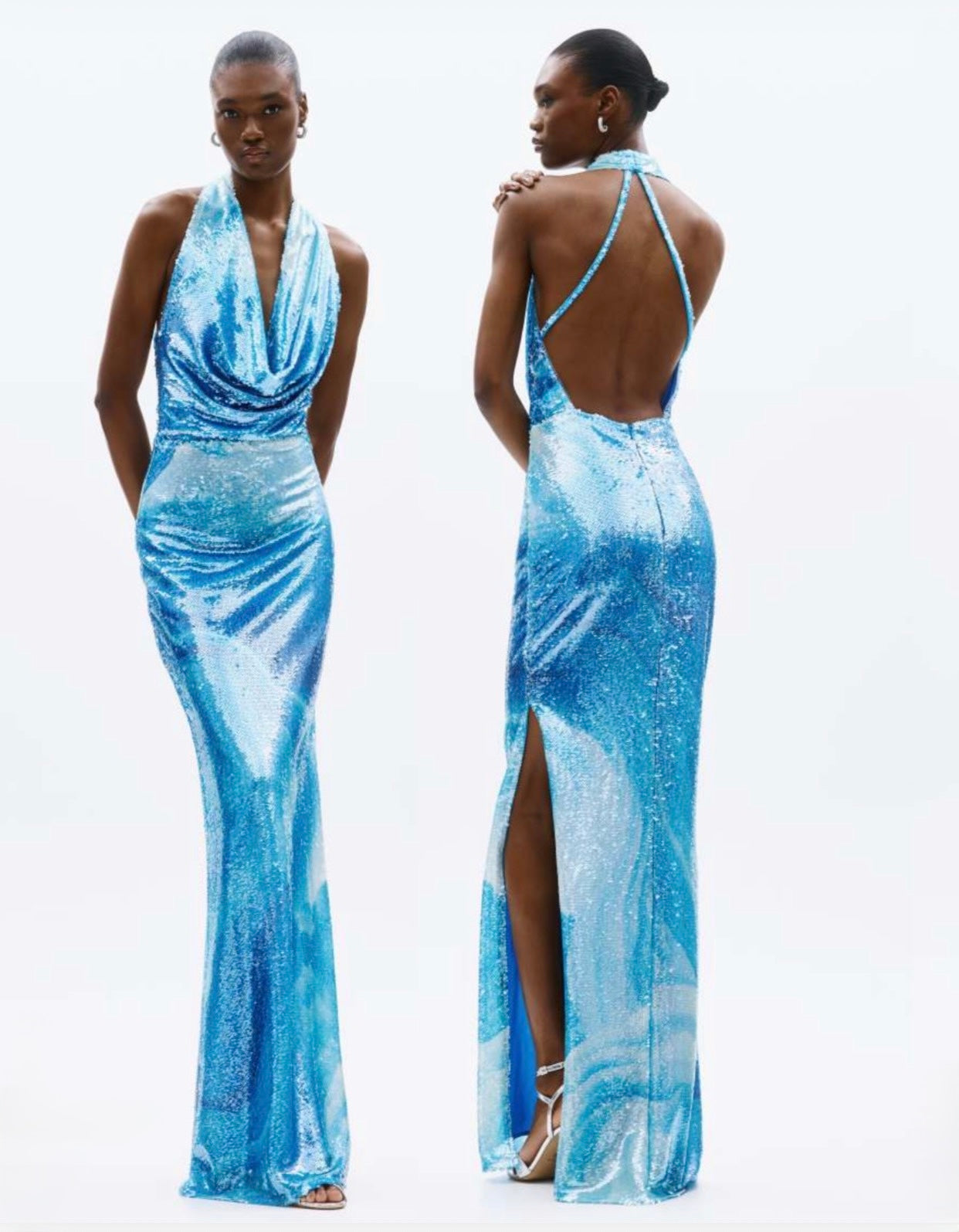 Abito Aderente Fantasia In Micropaillettes