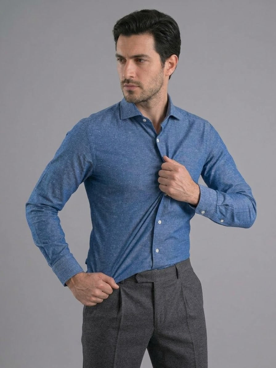 Camicia Tecnica Bielastica Effetto Jeans
