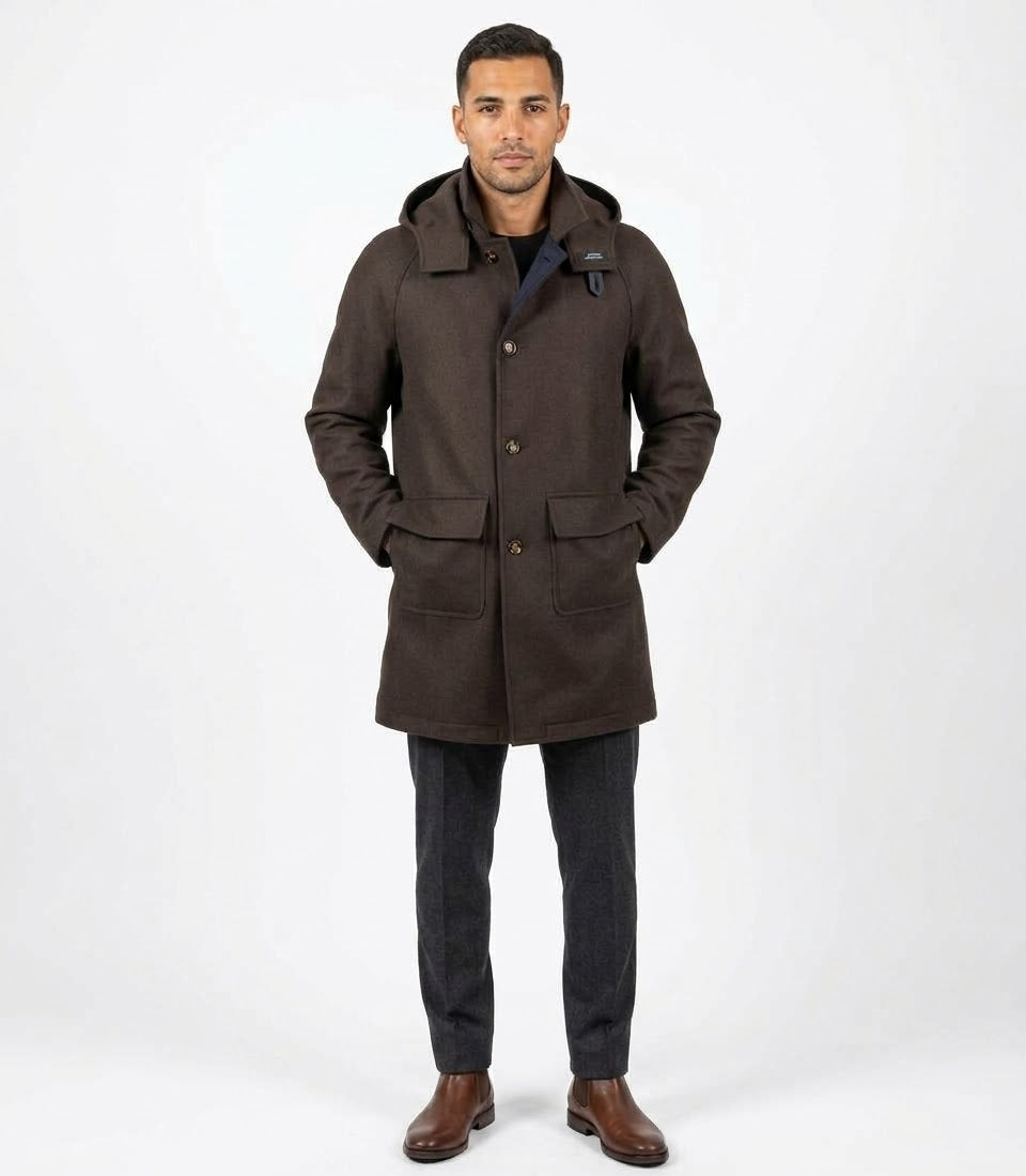 Cappotto Reversibile con Cappuccio Removibile