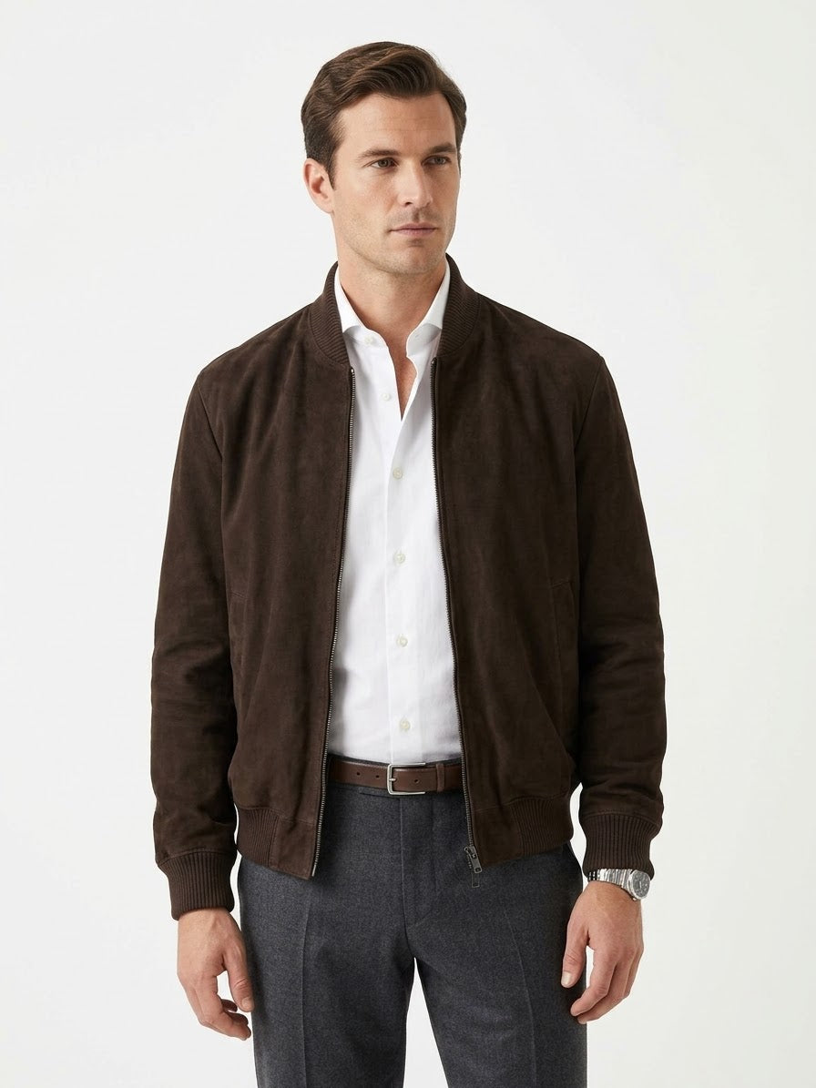 Bomber in Pelle Scamosciata