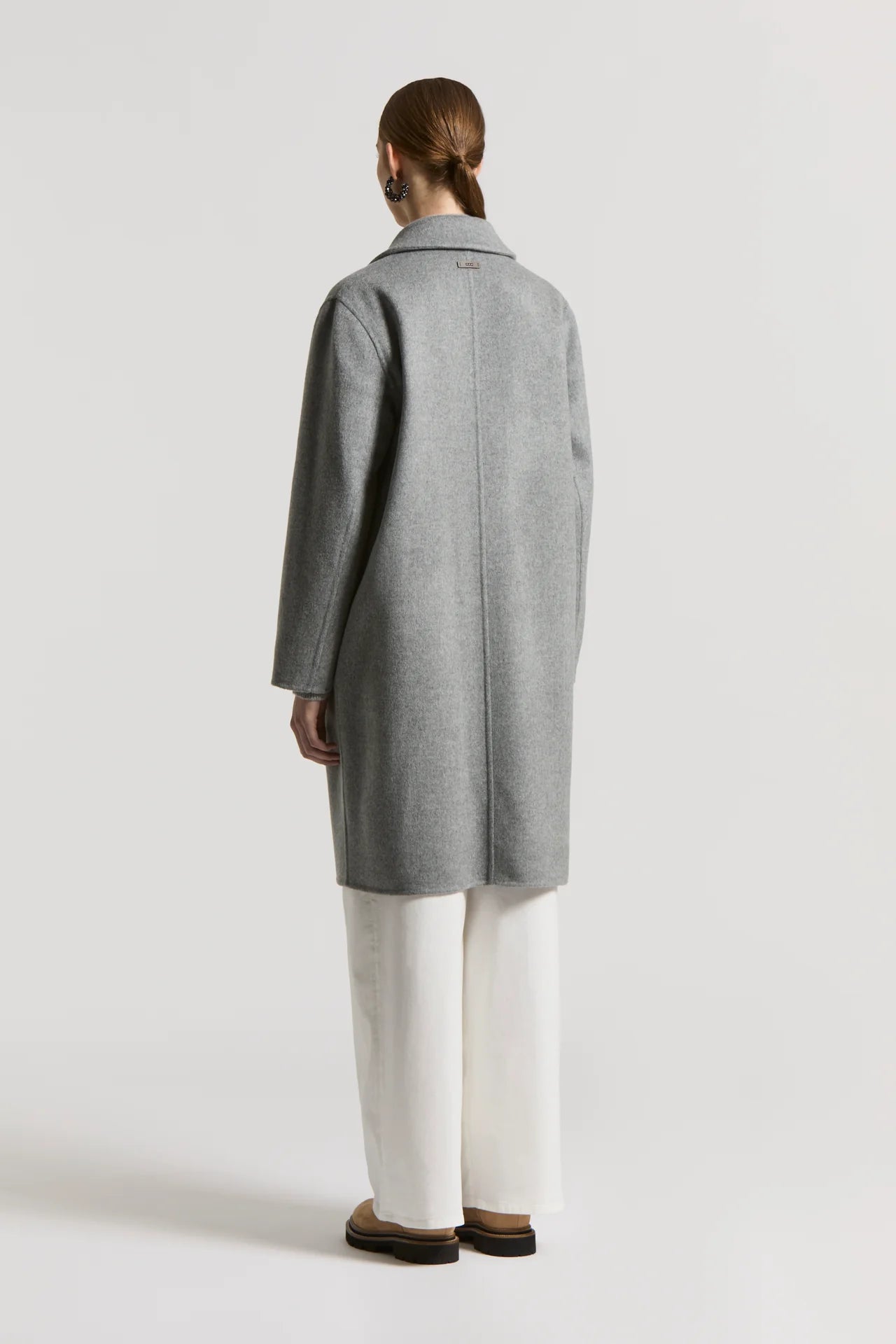 Cappotto Midi in Panno Double di Lana e Cashmere