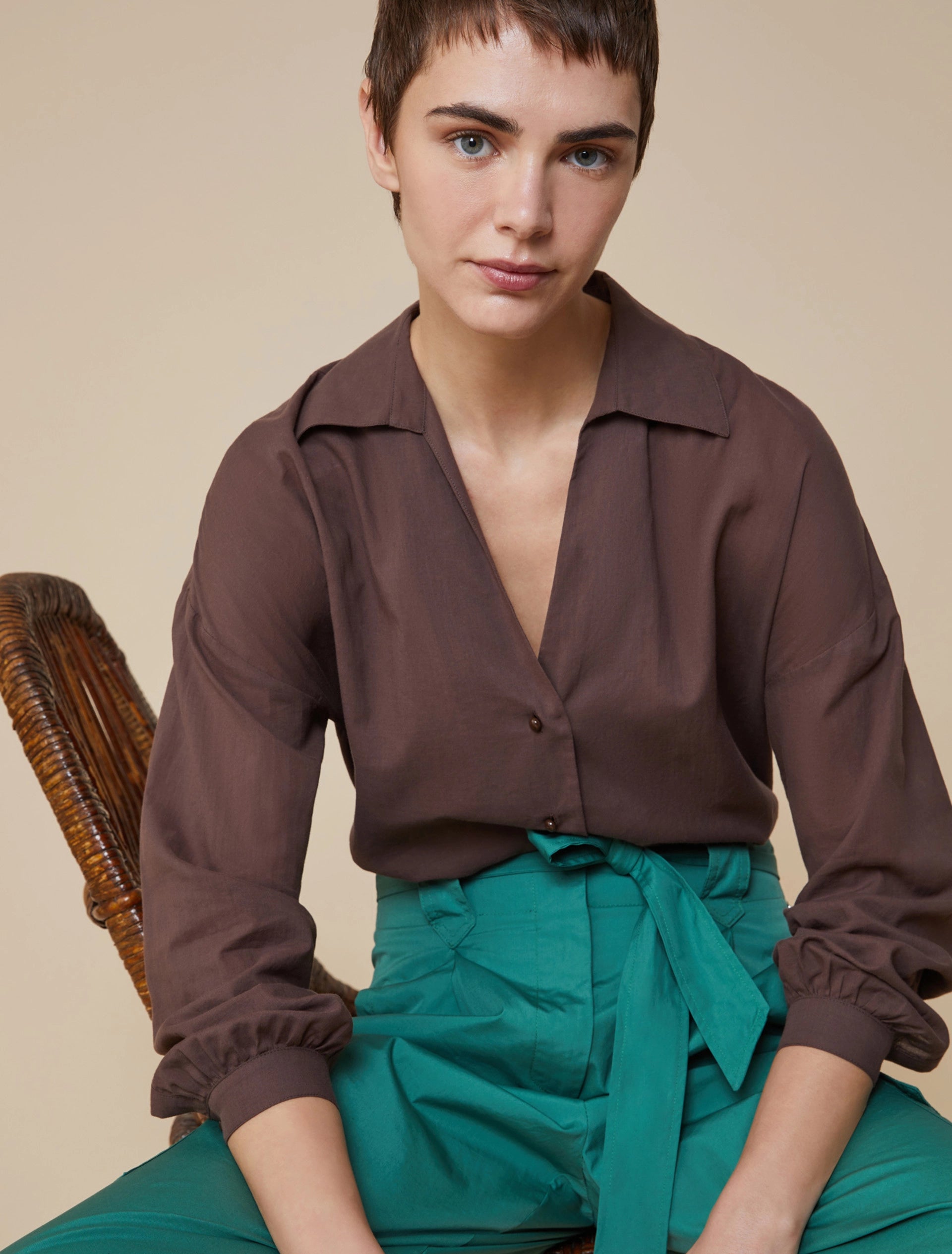 Camicia In Voile Di Cotone