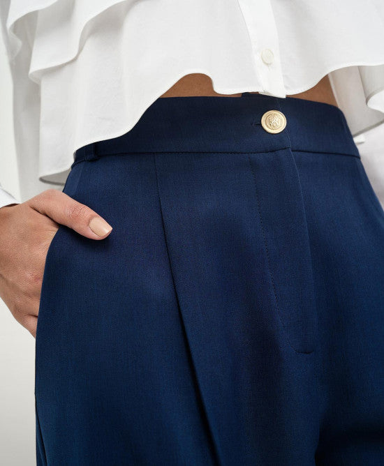 Pantaloni a gamba larga con bottone