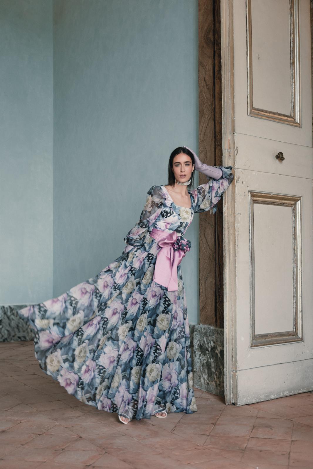 Abito manica lunga fantasia Giada Curti