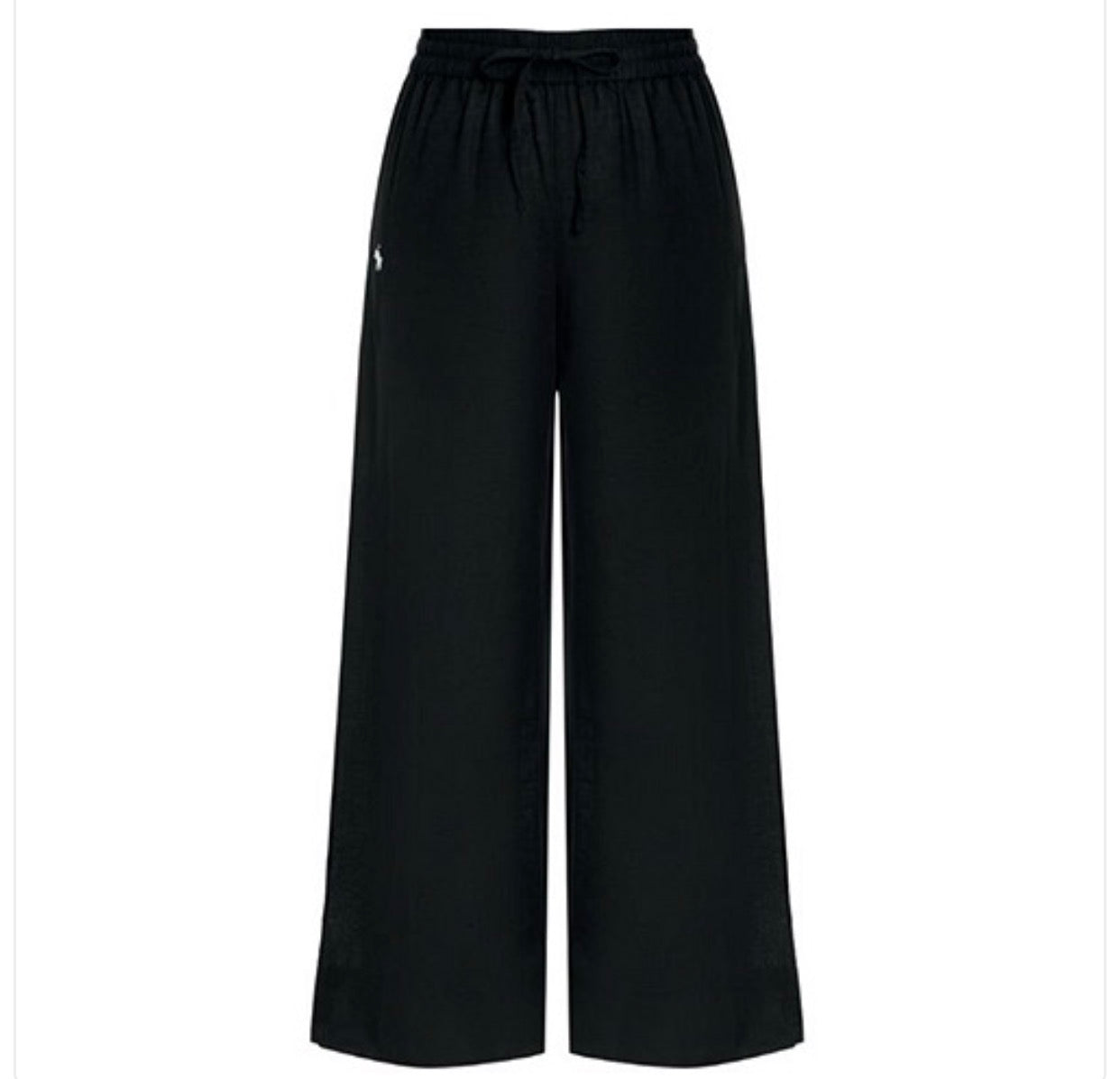 Pantalaccio largo in lino e cotone con logo