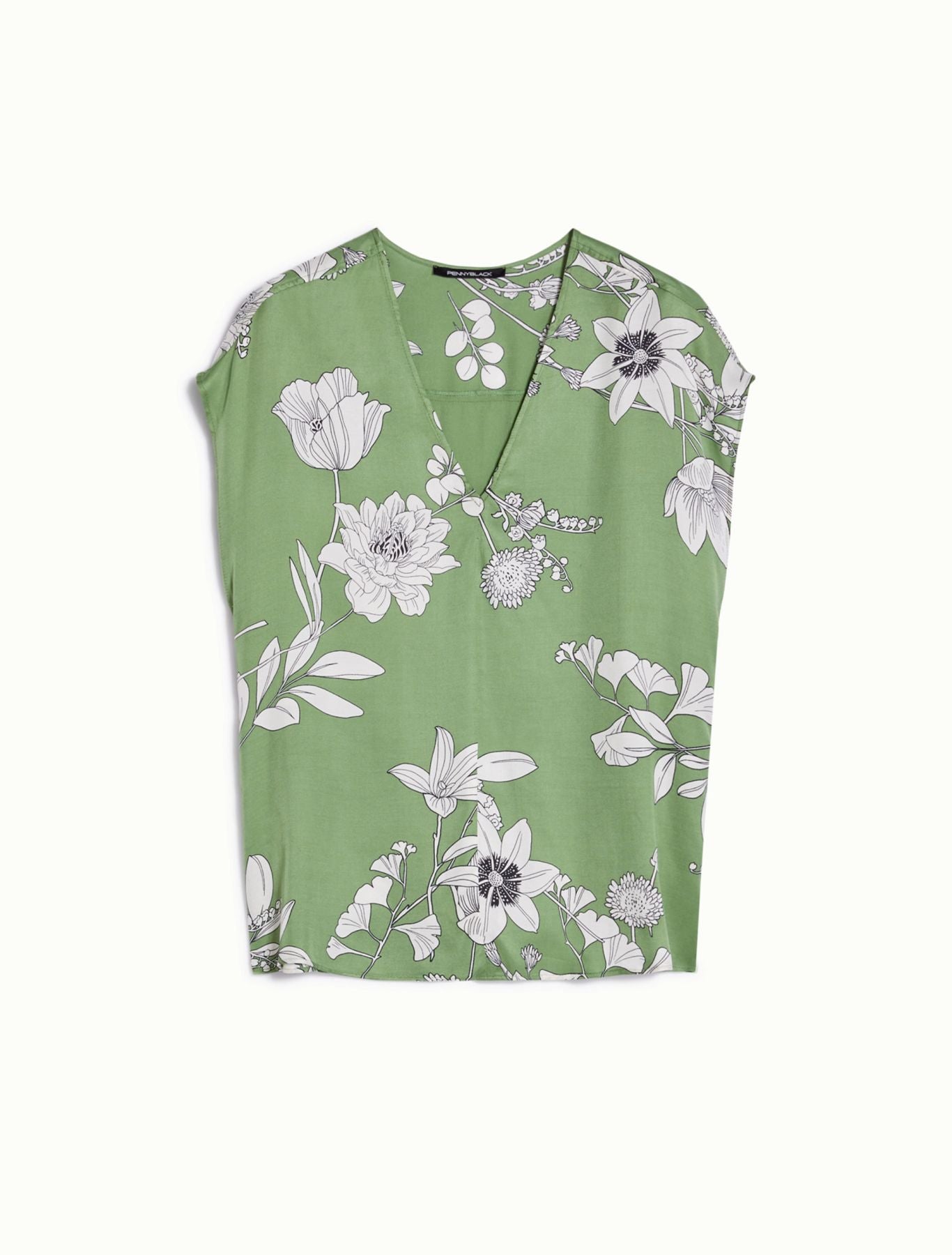 Blusa in twill floreale