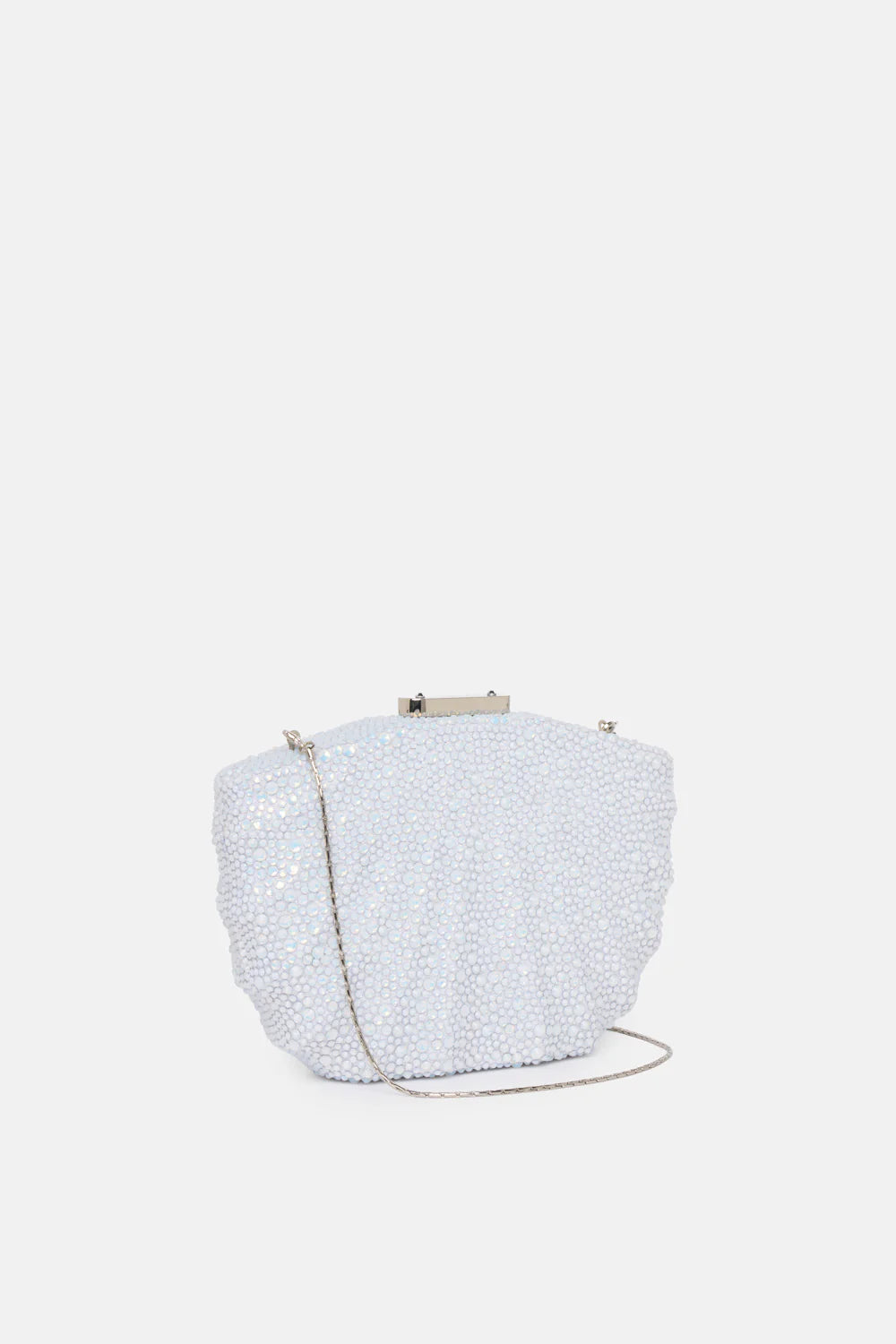 Borsa Rigida Strass Con Tracolla Sganciabile