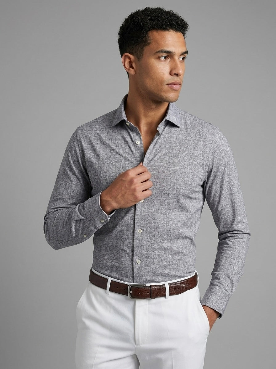 Camicia Elasticizzata In Tessuto Tecnico
