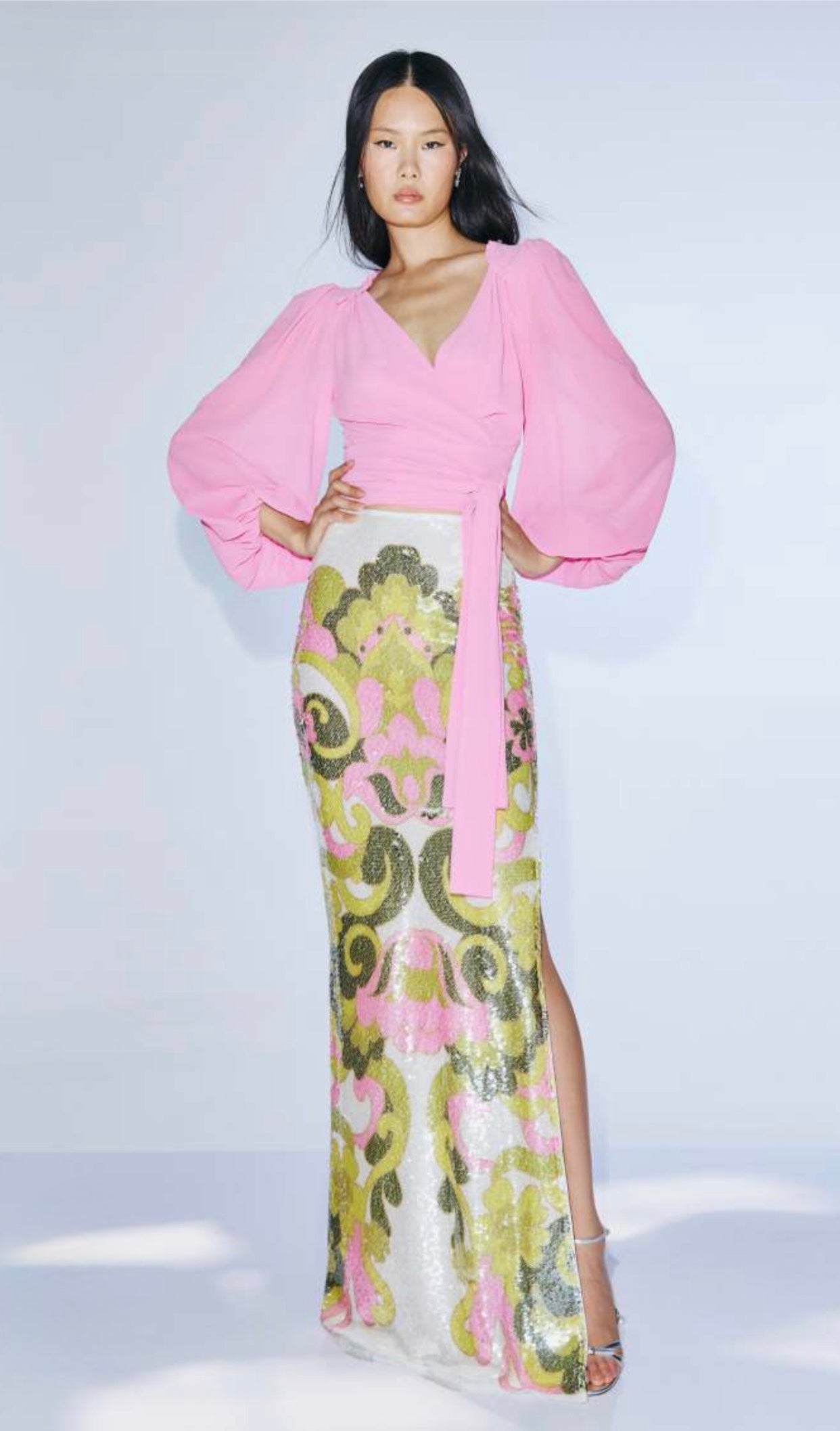 Coordinato Gonna Disegno Paillettes e Camicia