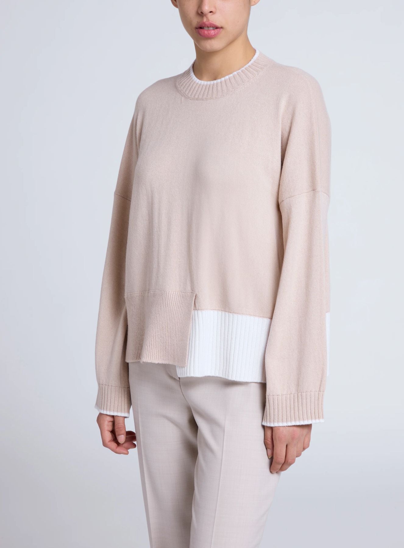 Maglia Con Contrasti Bi-Color