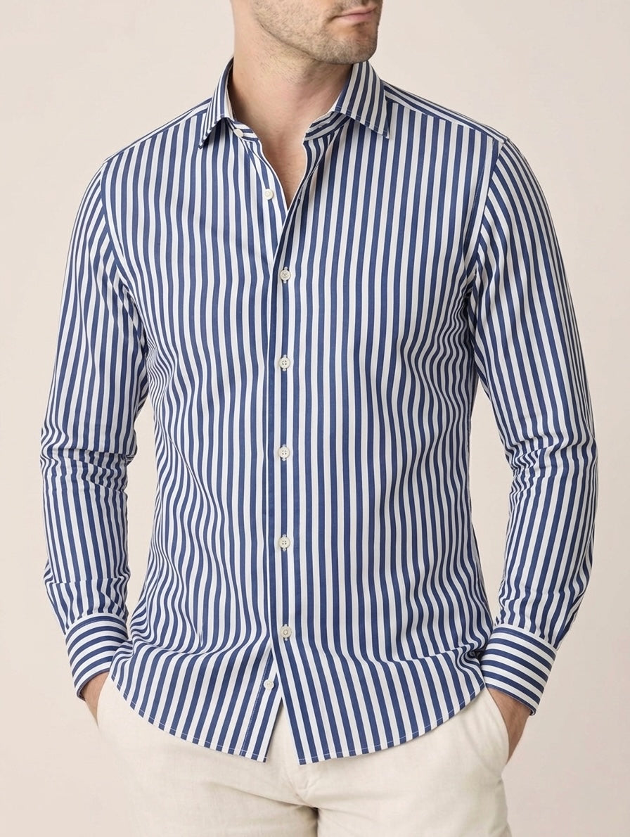 Camicia Righe Medie In Cotone