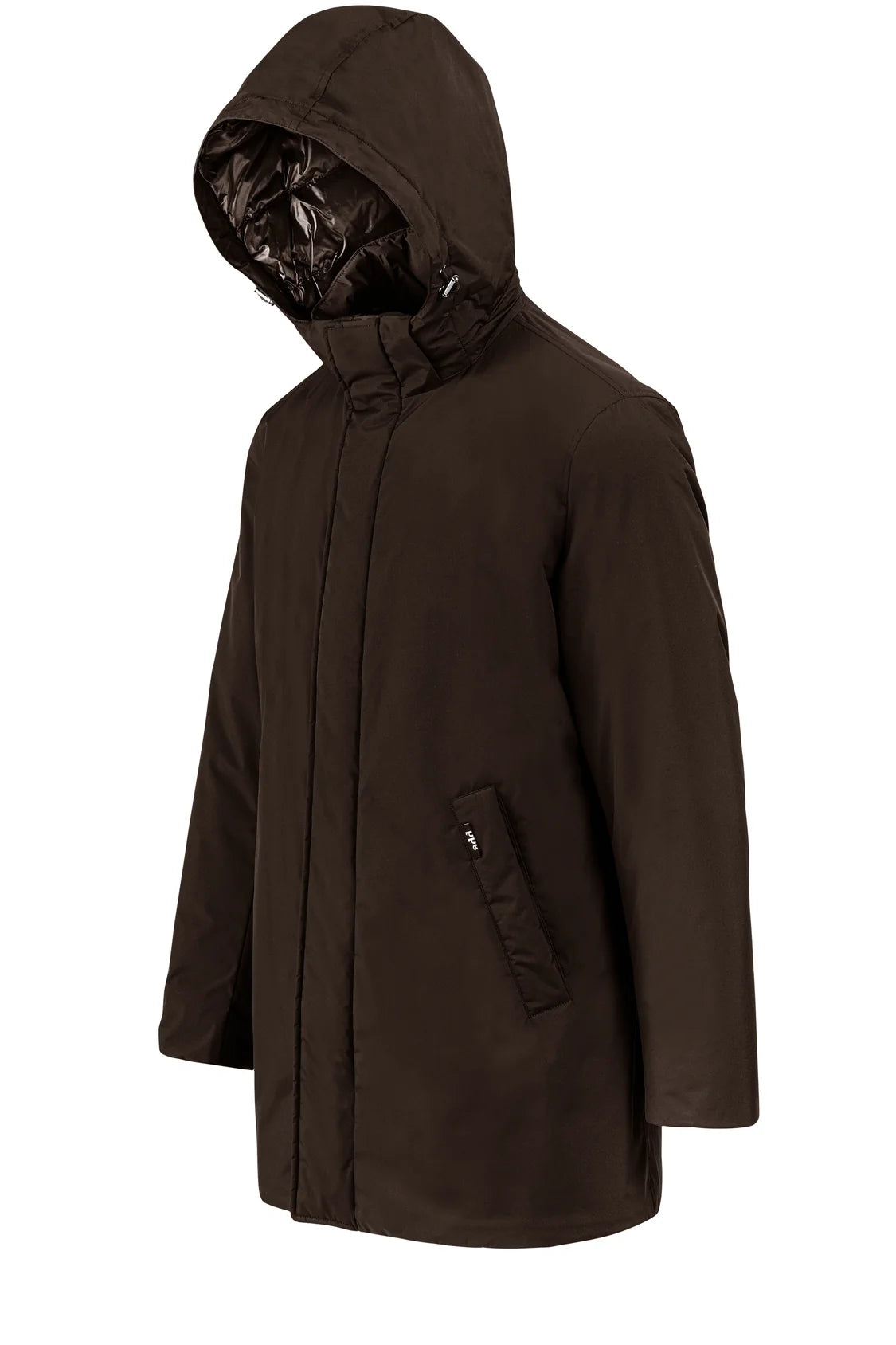 Piumino in Nylon Lungo con Cappuccio Removibile